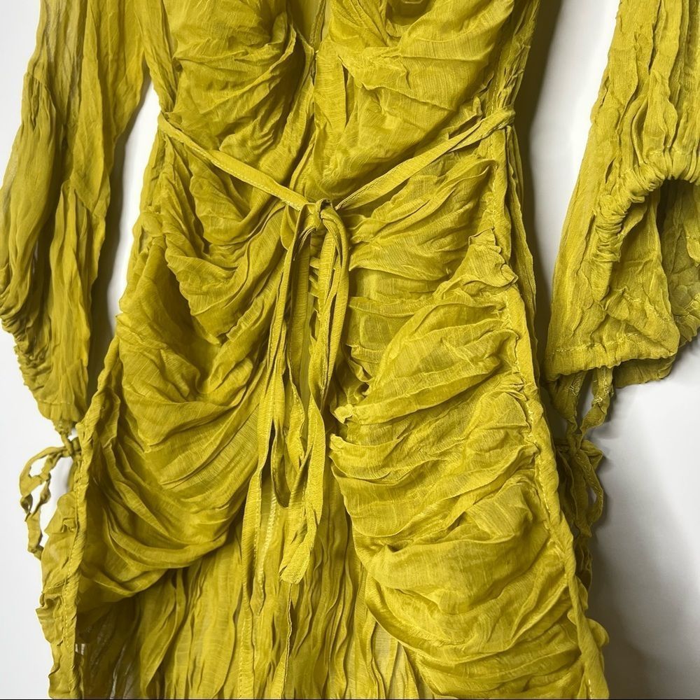 Ryu // Anthropologie Mustard Ruffle Cardigan - Picture 3 of 6